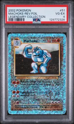 2002 POKEMON LEGENDARY COLLECTION #51 MACHOKE-REVERSE FOIL PSA 4 - Image 1