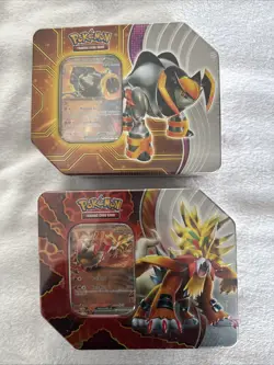 Pokemon TCG Paradox Destinies 2x Tins Iron BoulderEx /Gouging Fire Ex New/Sealed - Image 1