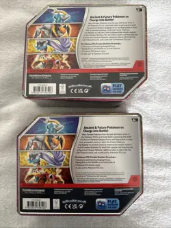Pokemon TCG Paradox Destinies 2x Tins Iron BoulderEx /Gouging Fire Ex New/Sealed - Image 2