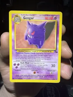 Gengar Non Holo Rare # 20/62 Fossil Set Pokemon 1999 TCG Vintage English LP - Image 1