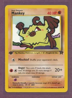 1999 Pokemon First Edition Mankey 61/82!!! - Image 1