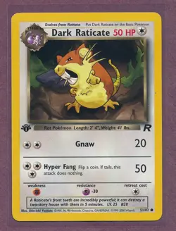 1999 Pokemon First Edition Fossil Dark Raticate 51/82!! - Image 1