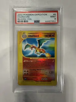 2002 Pokemon Expedition Charizard Reverse Holo 6/165 PSA 9 Mint Pop 280 - Image 1