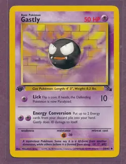 1999 Pokemon First Edition Gastly 33/62!! - Image 1