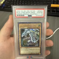 YU-GI-OH! 2022 Blue-Eyes White Dragon HAC1-EN001 1st Edition PSA 10 GEM MINT - Image 1