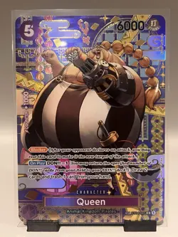 Bandai Queen (SP) ST04-005 One Piece Super Rare Holo Blocker 6000 Power Card - Image 1