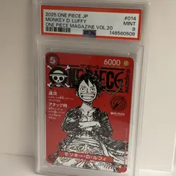 2025 ONE PIECE JAPANESEPROMOS MAGAZINE VOL.20#014 MONKEY D. LUFFY PSA 9 - Image 4