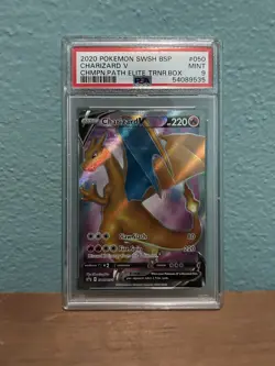 Pokemon TCG Charizard v SWSH050 Promo Card Holo PSA 9 - Image 1