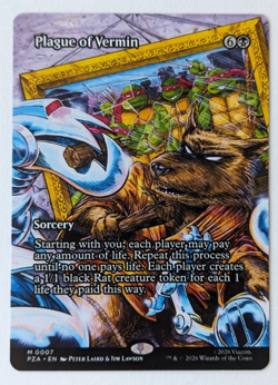 Plague of Vermin (7) Borderless, TMNT Ninja Turtles PZA, Magic MtG, Regular NM! - Image 1