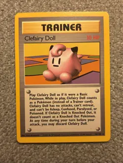 Pokemon TCG Clefairy Doll Trainer Base Set Unlimited 70/102 NM / LP Condition - Image 1