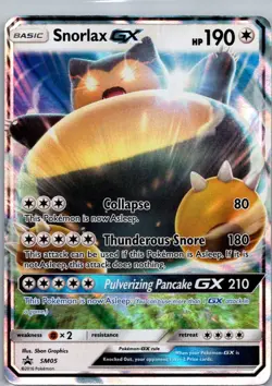 Pokemon TCG Snorlax-GX SM05 SM Black Star Promos Holo MP - Image 1