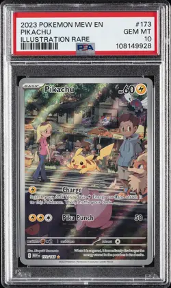 2023 POKEMON MEW EN-151 ILLUSTRATION RARE #173 PIKACHU PSA 10 - Image 1