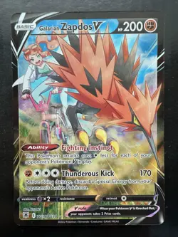 Pokemon Galarian Zapdos V Ultra Rare Full Art Holo Astral Radiance TG19/TG30 NM - Image 1