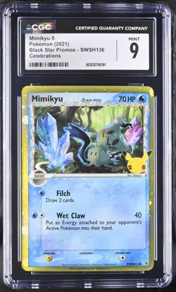Mimikyu SWSH136 Celebrations Promo Pokemon CGC 9 Mint *091 - Image 1