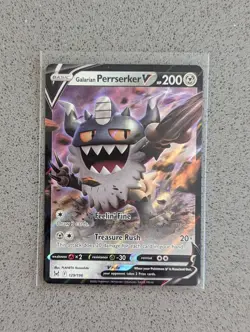 Galarian Perrserker V 129/196 Ultra Rare Lost Origin Pokemon TCG Near Mint - Image 1