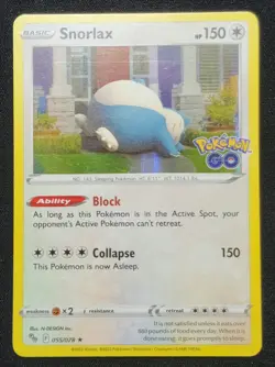 Snorlax 055/078 Holo Rare Pokemon GO NM Pokemon TCG FREE SHIPPING - Image 1
