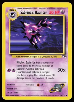 Sabrina's Haunter 58/132 Uncommon Gym Heroes Pokemon Card - Image 1