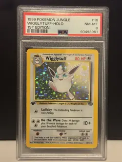 1999 Pokemon Wigglytuff Holo 1st Edition PSA 8 NM-Mint Jungle 16/64 - Image 1