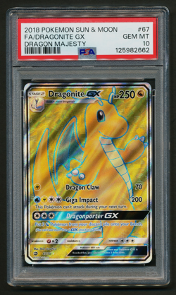 Dragonite GX 67/70 Full Art Holo Rare Pokemon 2018 Dragon Majesty PSA 10 GEM - Image 1