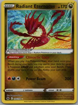 Pokemon TCG Radiant Eternatus 105/159 Crown Zenith Holo Radiant Rare Near Mint - Image 1