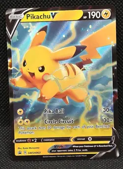 Pikachu V SWSH063 Sword & Shield Promo Holo 2020 Pokemon Black Star Promo - Image 1