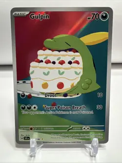 Pokemon TCG Stellar Crown Gulpin Illustration Rare 154/142 NM One Owner - Image 1