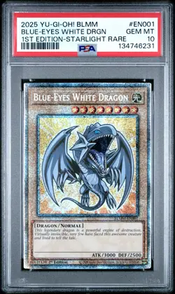 Blue Eyes White Dragon BLMM-EN001 1st Edition Starlight Rare Yugioh PSA 10 *231 - Image 1