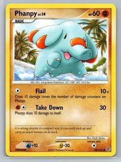 Phanpy 98/132 Secret Wonders Pokemon TCG Fighting Type Basic Common Card - Image 1