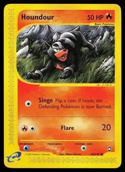 Houndour 86/147 Common Aquapolis Pokemon Card - Image 1