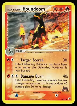 Team Magma's Houndoom 34/95 Uncommon Team Magma vs Team Aqua Pokemon Card - Image 1