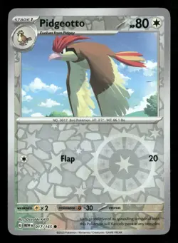 Pidgeotto 017/165 Reverse Holo Scarlet & Violet 151 Pokemon Card MINT - Image 1