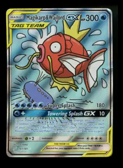 Magikarp & Wailord GX 161/181 Team Up 2019 Alt Art Tag Team Pokemon Card TCG - Image 1