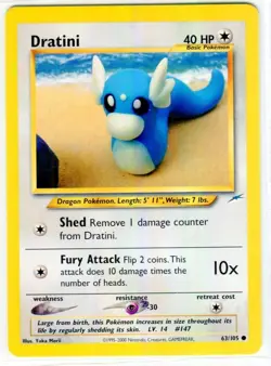 Dratini 63 Neo Destiny Pokemon Card Near Mint - Image 1