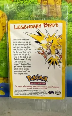 Pokemon TCG Legendary Birds Zapdos WOTC Promo Factory Sealed Card Out of Print - Image 1