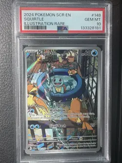 Pokemon TCG Squirtle Stellar Crown Illustration Card 148/142 - Image 1