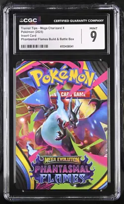 CGC 9 - Mega Charizard X Trainer Tips Insert Card - Pokemon Phantasmal Flames - Image 1