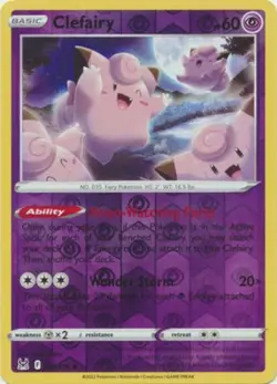 Clefairy 062/196 SWSH Lost Origin Reverse Holo Pokemon Card MINT - Image 1