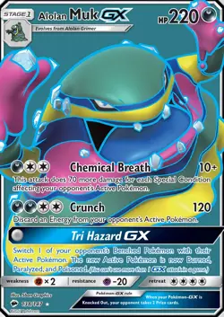 Alolan Muk GX 138/147 SM Burning Shadows Ultra Rare Full Art Pokemon Card TCG NM - Image 1