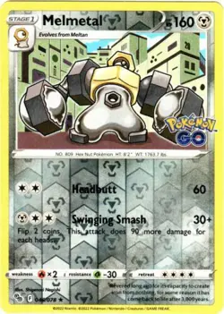 Melmetal 046/078 SWSH Pokemon Go Reverse Holo Pokemon Card MINT - Image 1