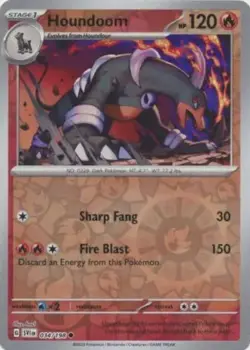 Houndoom 034/198 Scarlet and Violet Base Set Reverse Holo Pokemon Card MINT - Image 1