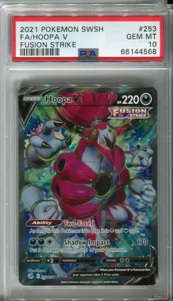 PSA 10 Hoopa V 253 Full Art SWSH Fusion Strike Pokemon Card 2021 - Image 1