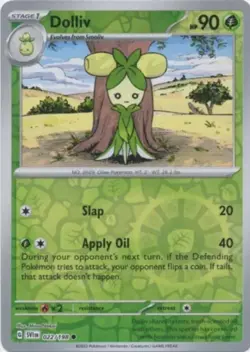 Dolliv 022/198 Scarlet and Violet Base Set Reverse Holo Pokemon Card MINT - Image 1