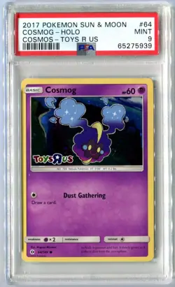 PSA 9 Cosmog #64 Holo Sun & Moon Toys R Us Cosmos Promo Pokemon Card 2017 - Image 1