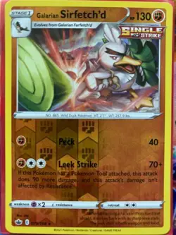 Galarian Sirfetch'd 079/198 Reverse Holo SWSH Chilling Reign Pokemon Card MINT - Image 1