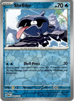Shellder 090/165 REVERSE HOLO Scarlet & Violet 151 Pokemon Card MINT - Image 1