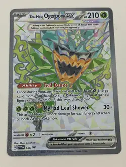 Pokemon Teal Mask Ogerpon ex Scarlet Violet Black Star Promo NM - Plus Free Card - Image 1