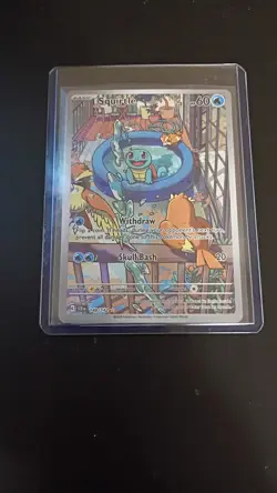 Pokemon TCG Squirtle Stellar Crown Illustration Card 148/142 Near Mint Condition - Image 1