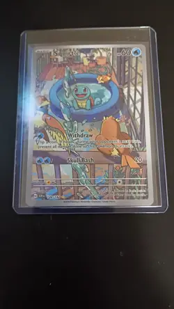 Pokemon TCG Squirtle Stellar Crown Illustration Card 148/142 Near Mint Condition - Image 2