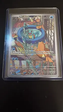 Pokemon TCG Squirtle Stellar Crown Illustration Card 148/142 Near Mint Condition - Image 3