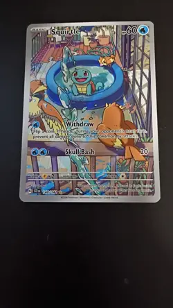 Pokemon TCG Squirtle Stellar Crown Illustration Card 148/142 Near Mint Condition - Image 4